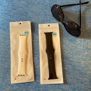 Two Apple Watch silicone sport bands